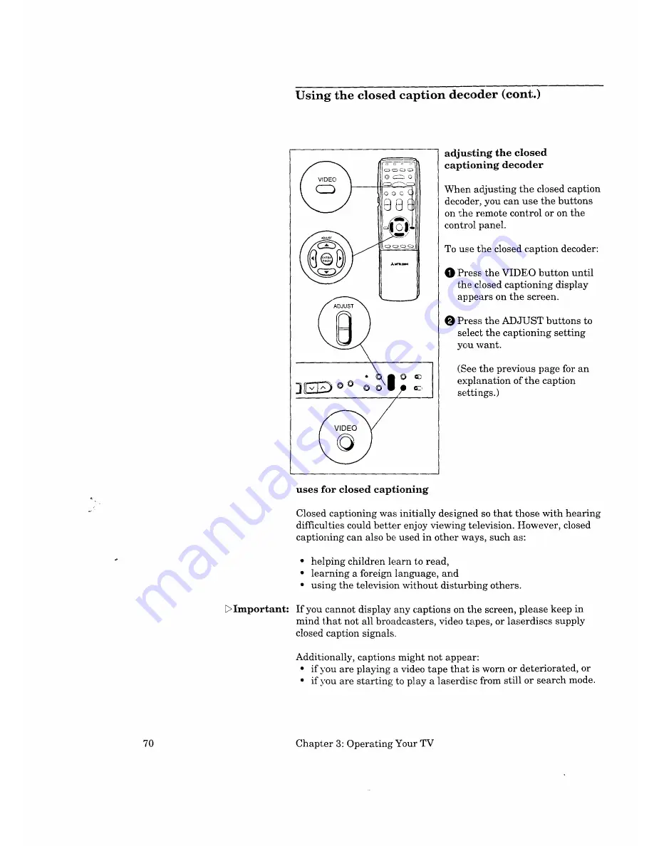 Mitsubishi CS-40507 Owner'S Manual Download Page 70