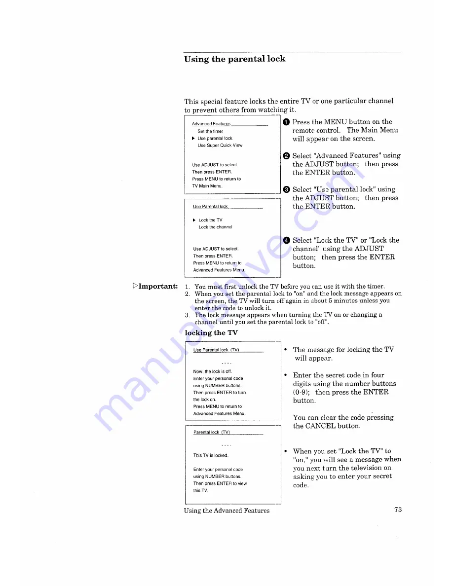 Mitsubishi CS-7407 Owner'S Manual Download Page 70