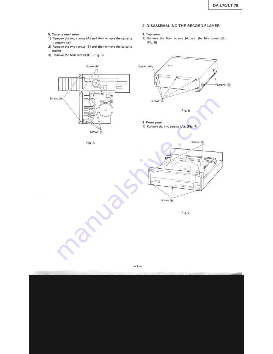 Mitsubishi DA-L70 Servise Manual Download Page 7