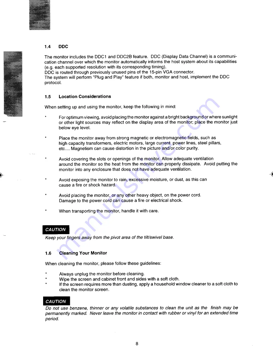 Mitsubishi diamond pro 1000 TFX1105SKTKW User Manual Download Page 9