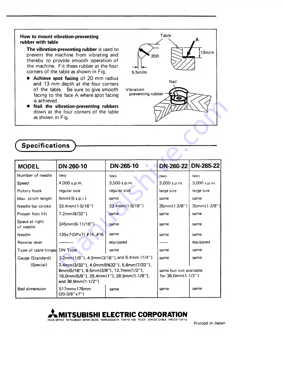 Mitsubishi DN-260 Instruction For Operation Manual Download Page 8