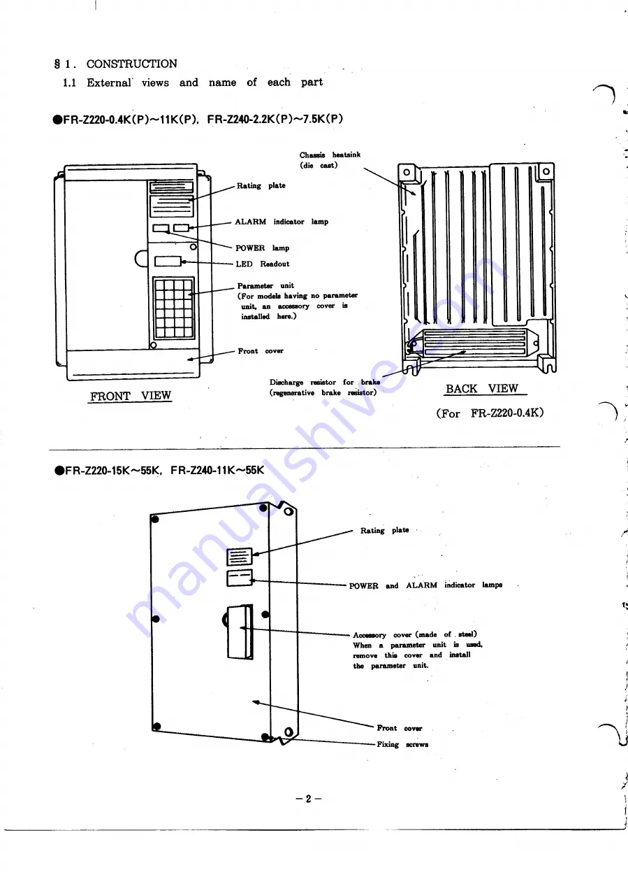 Mitsubishi FREQROL Z200-U Instruction Manual Download Page 6