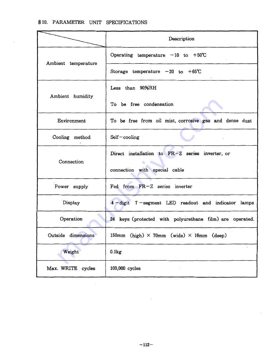 Mitsubishi FREQROL Z200-U Instruction Manual Download Page 116