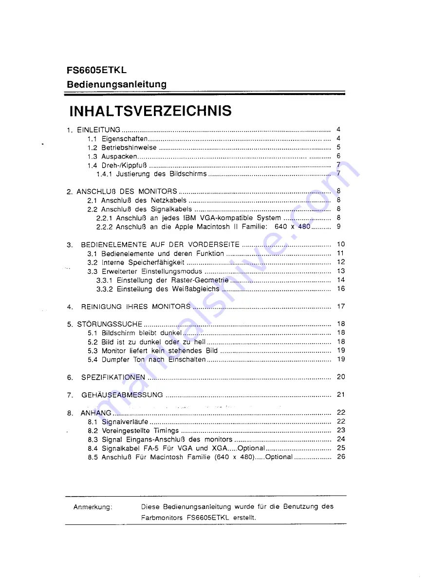 Mitsubishi FS6605ETKL User Manual Download Page 27