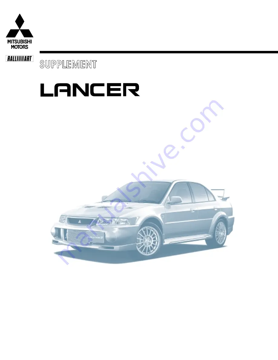 Mitsubishi Lancer Evolution-VI Workshop Manual Download Page 1