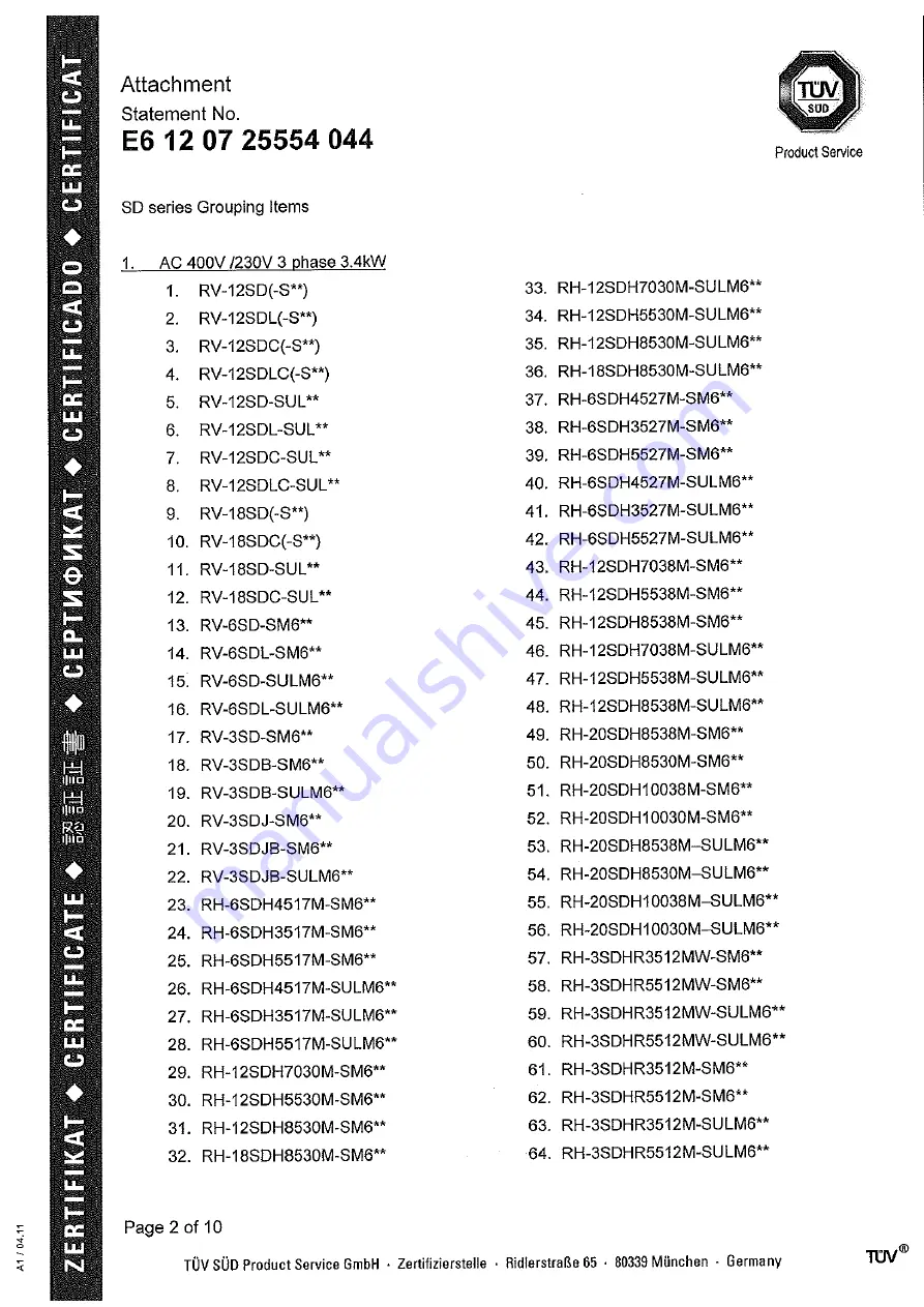 Mitsubishi MELFA RV-12SD Standard Specifications Manual Download Page 142