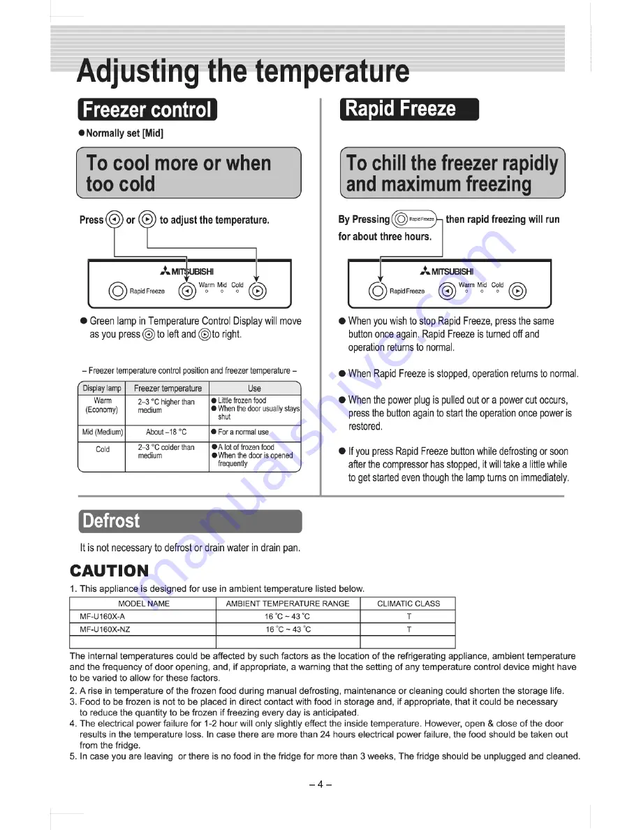 Mitsubishi MF-U160X Operating Instructions Manual Download Page 4