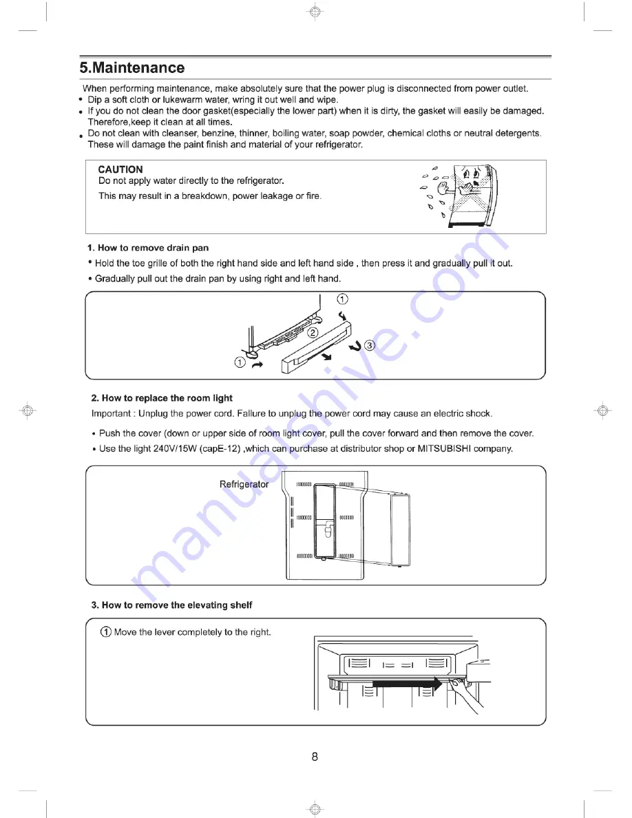 Mitsubishi MR-508U Series Operating Instructions Manual Download Page 8