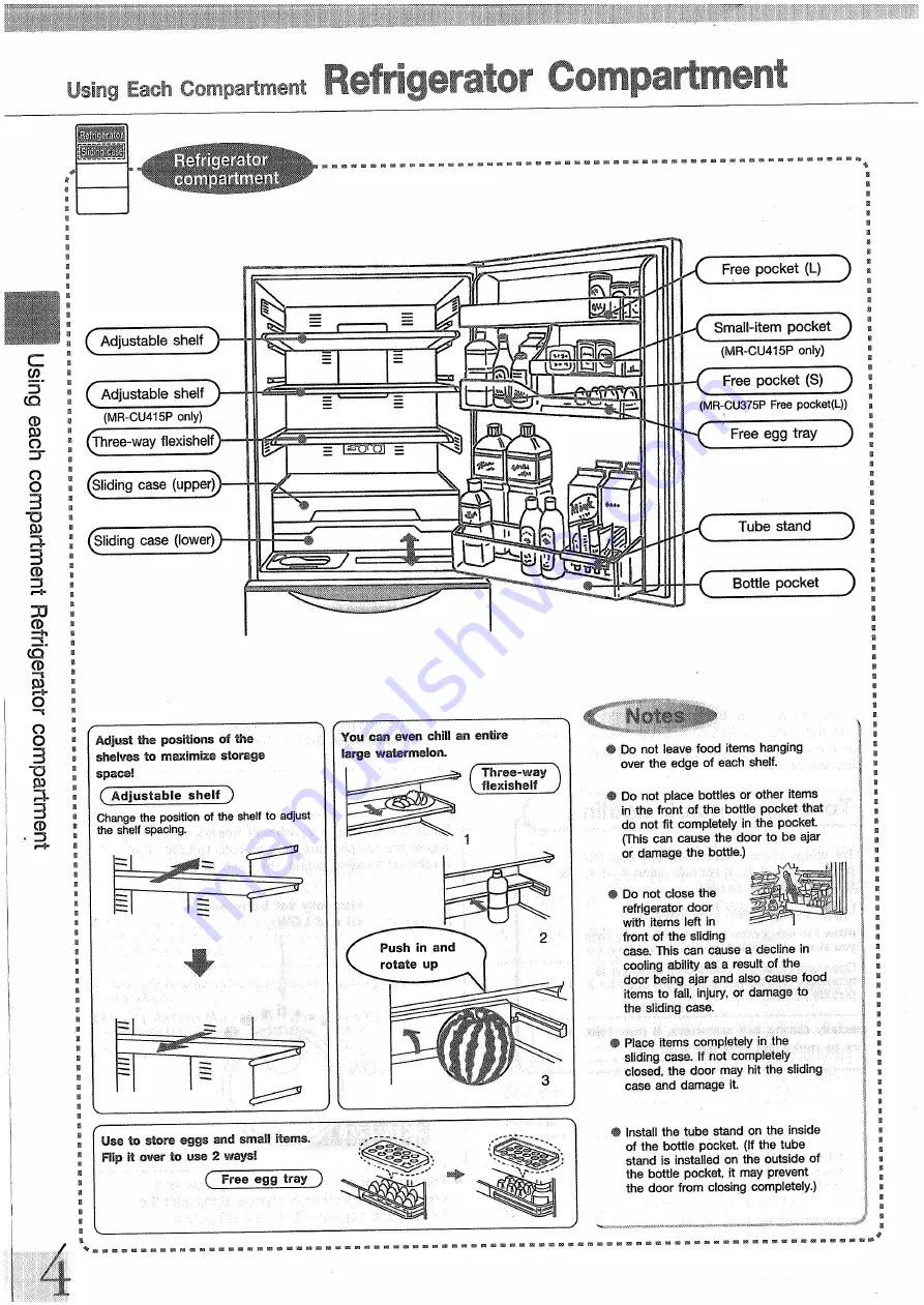 Mitsubishi MR-CU375P Operating Instructions Manual Download Page 4