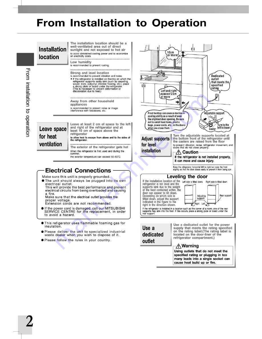 Mitsubishi MR-CU375U Operating Instructions Manual Download Page 2