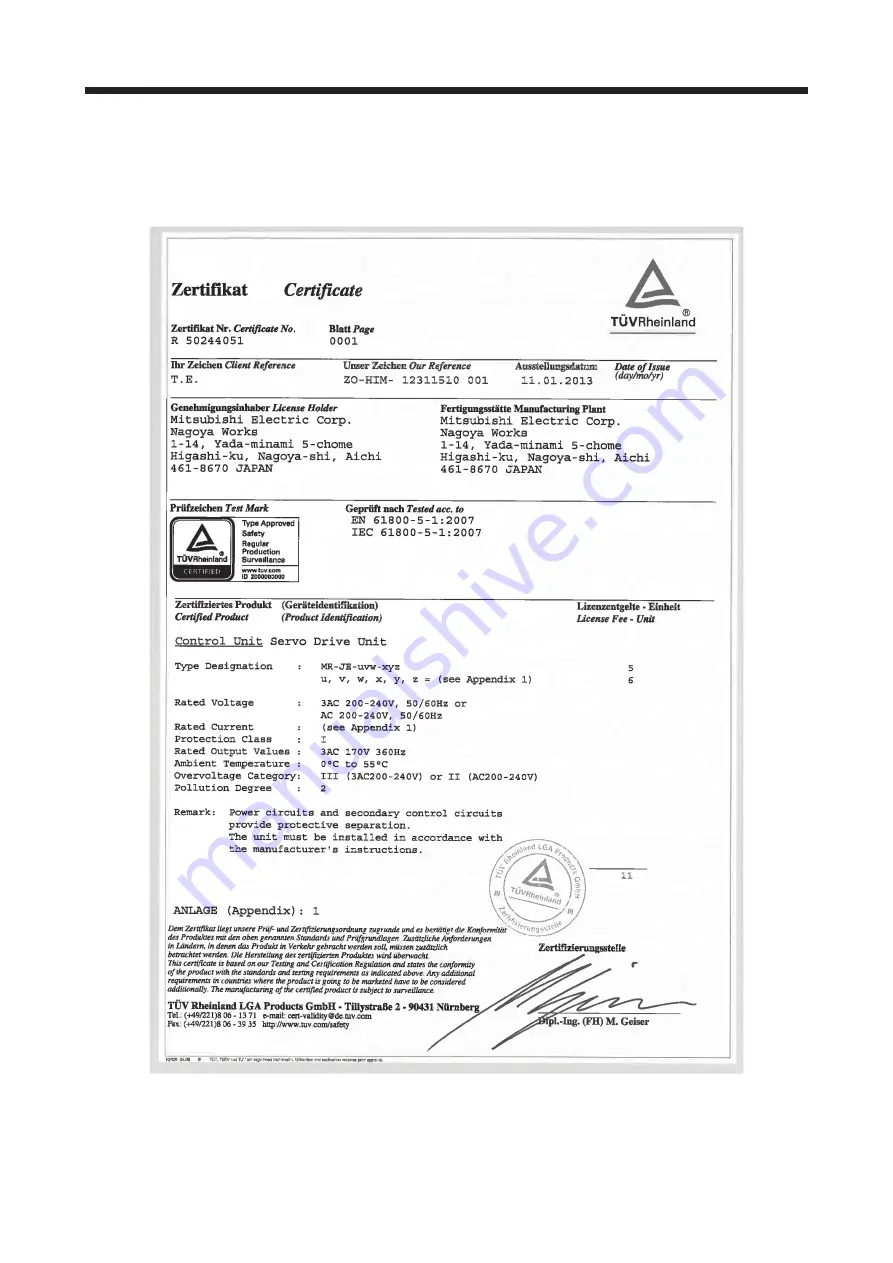 Mitsubishi MR-JE-100B Instruction Manual Download Page 281