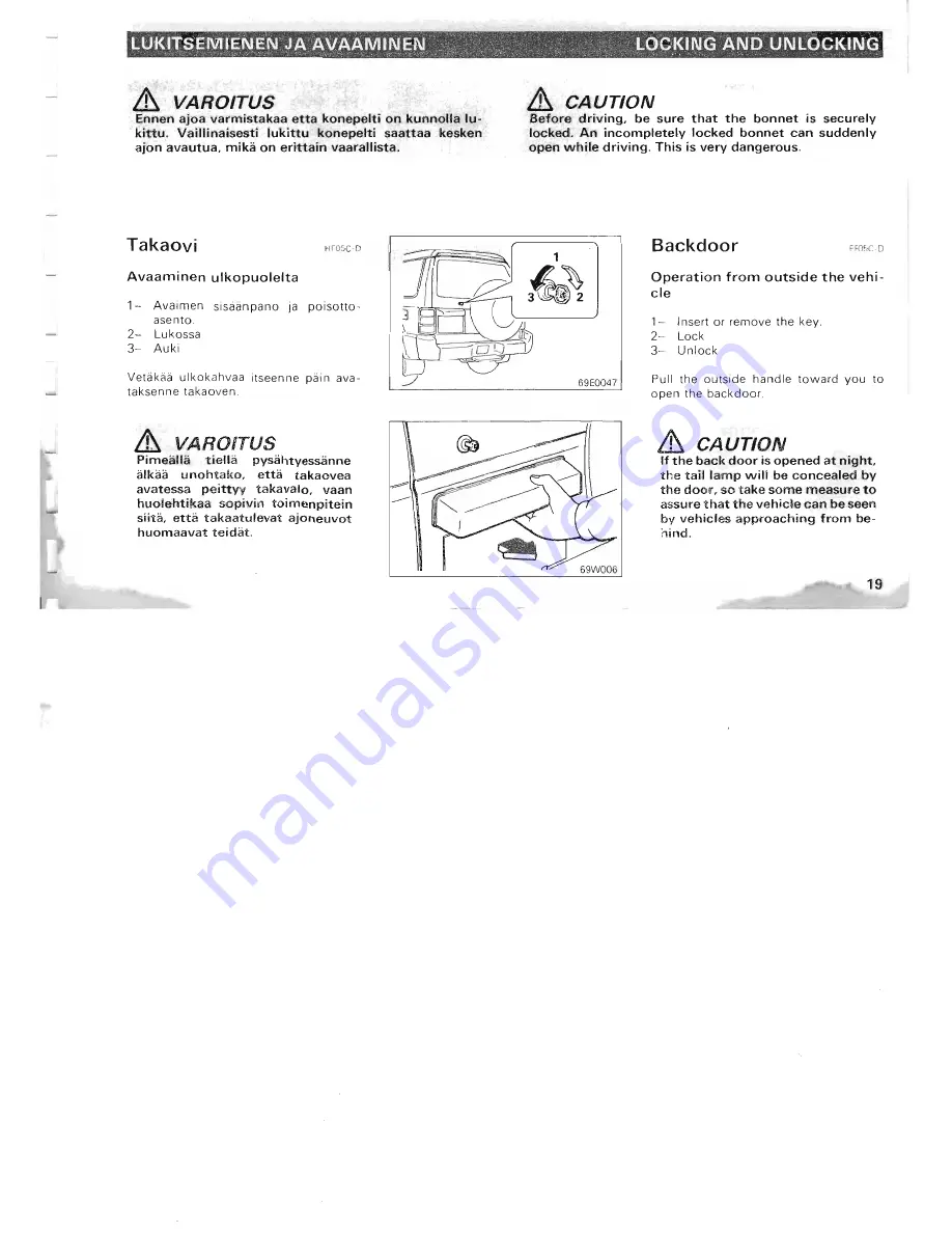 Mitsubishi Pajero II Owner'S Manual Download Page 14