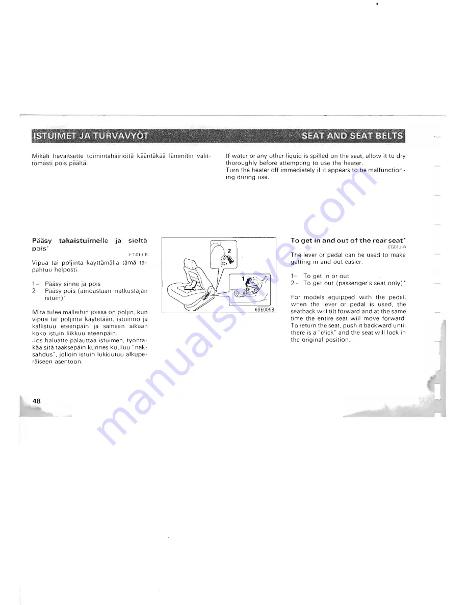 Mitsubishi Pajero II Owner'S Manual Download Page 43