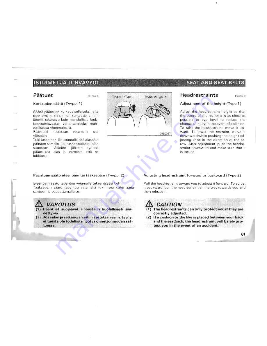 Mitsubishi Pajero II Owner'S Manual Download Page 56