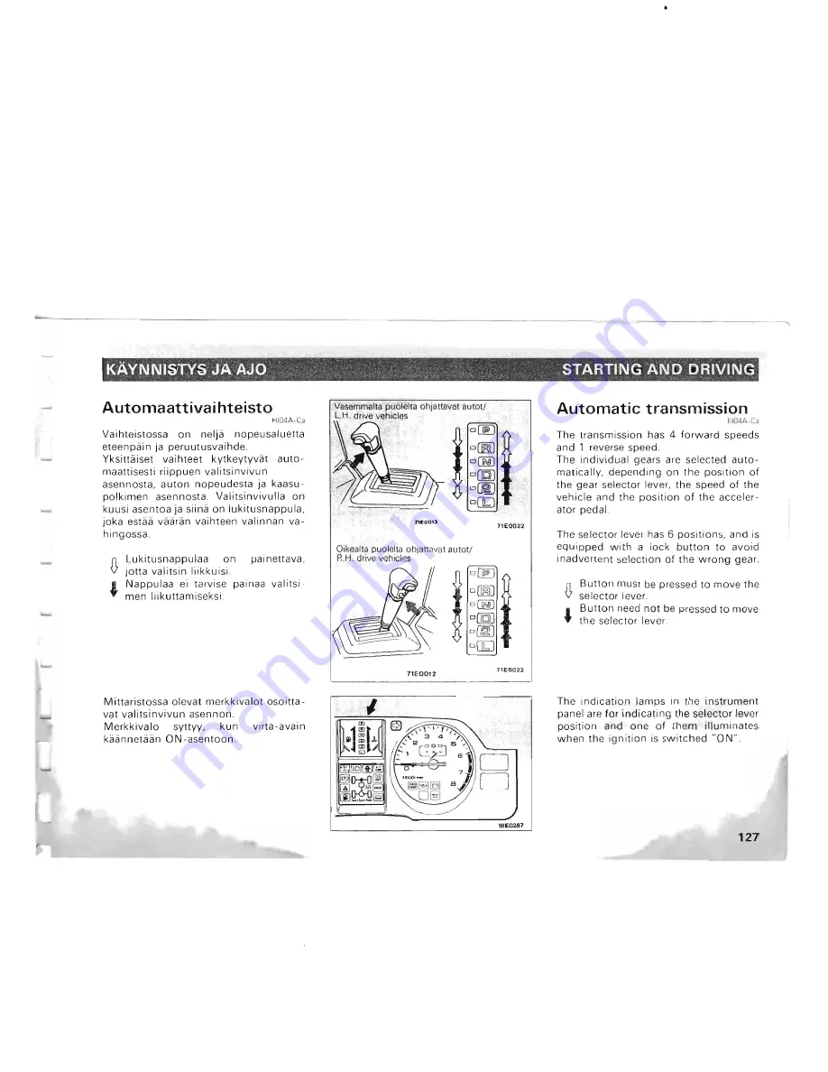 Mitsubishi Pajero II Owner'S Manual Download Page 123