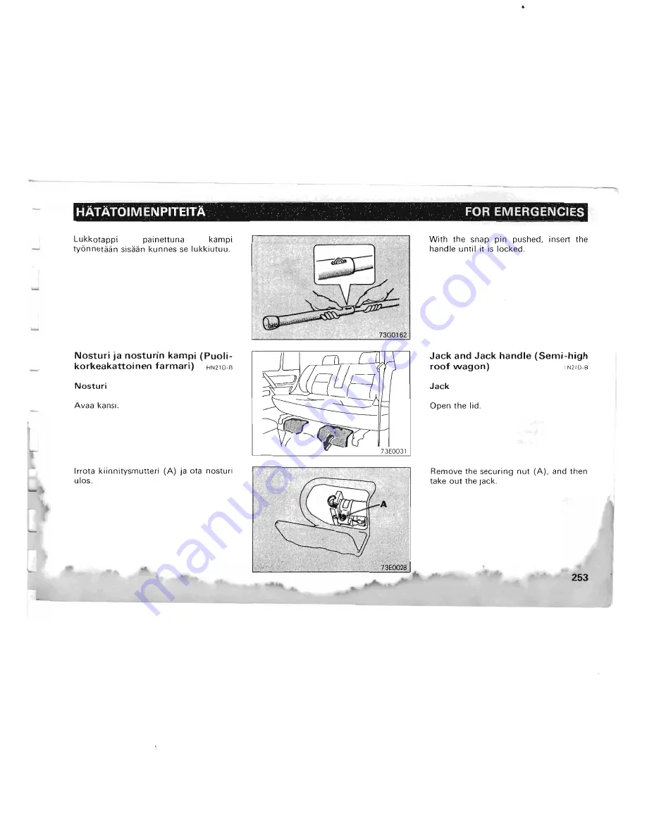 Mitsubishi Pajero II Owner'S Manual Download Page 229