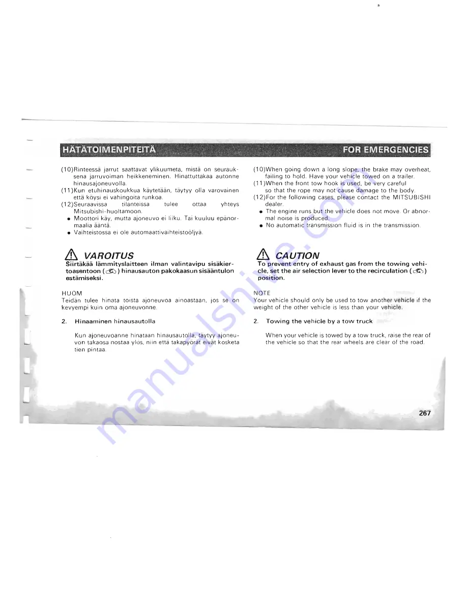 Mitsubishi Pajero II Owner'S Manual Download Page 243