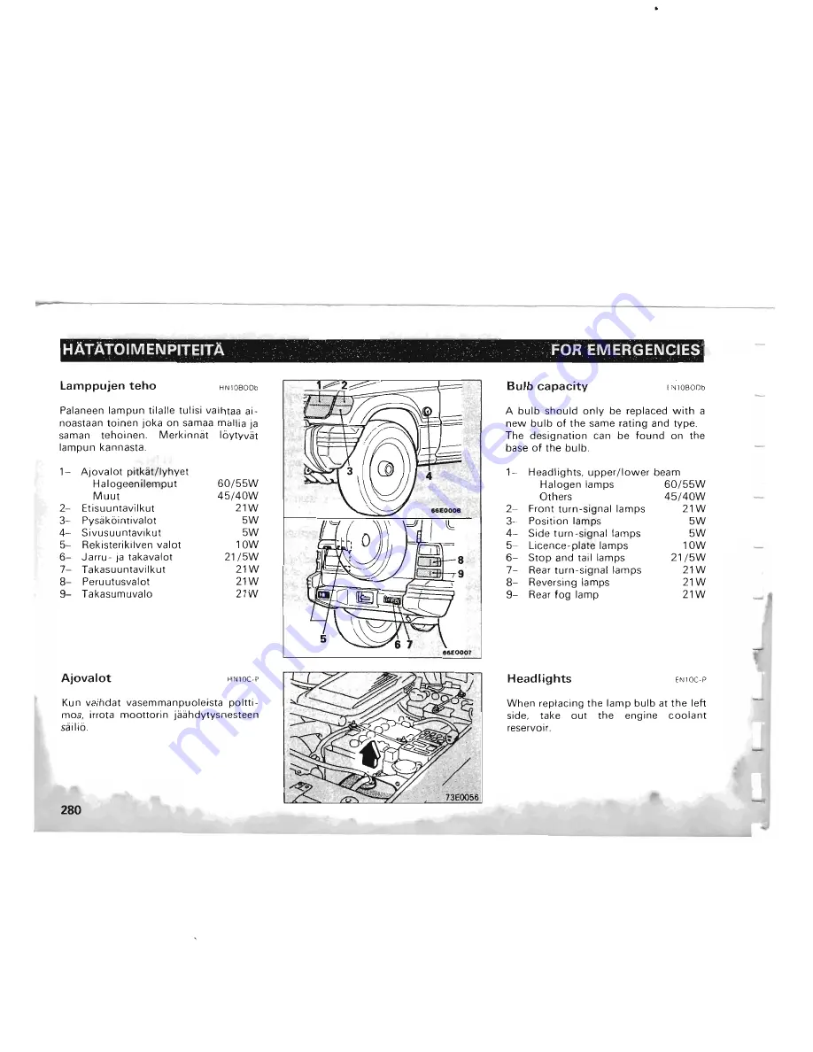 Mitsubishi Pajero II Owner'S Manual Download Page 256