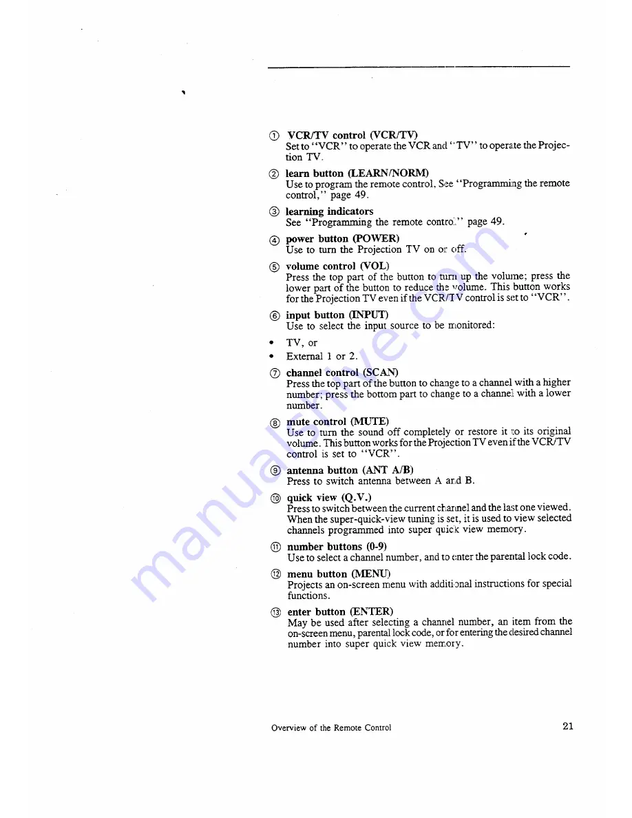 Mitsubishi VS-45VA1 Owner'S Manual Download Page 23