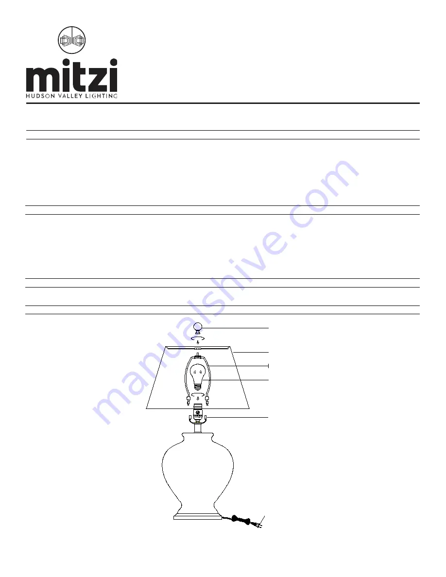 mitzi HL269201 DEMI Скачать руководство пользователя страница 2