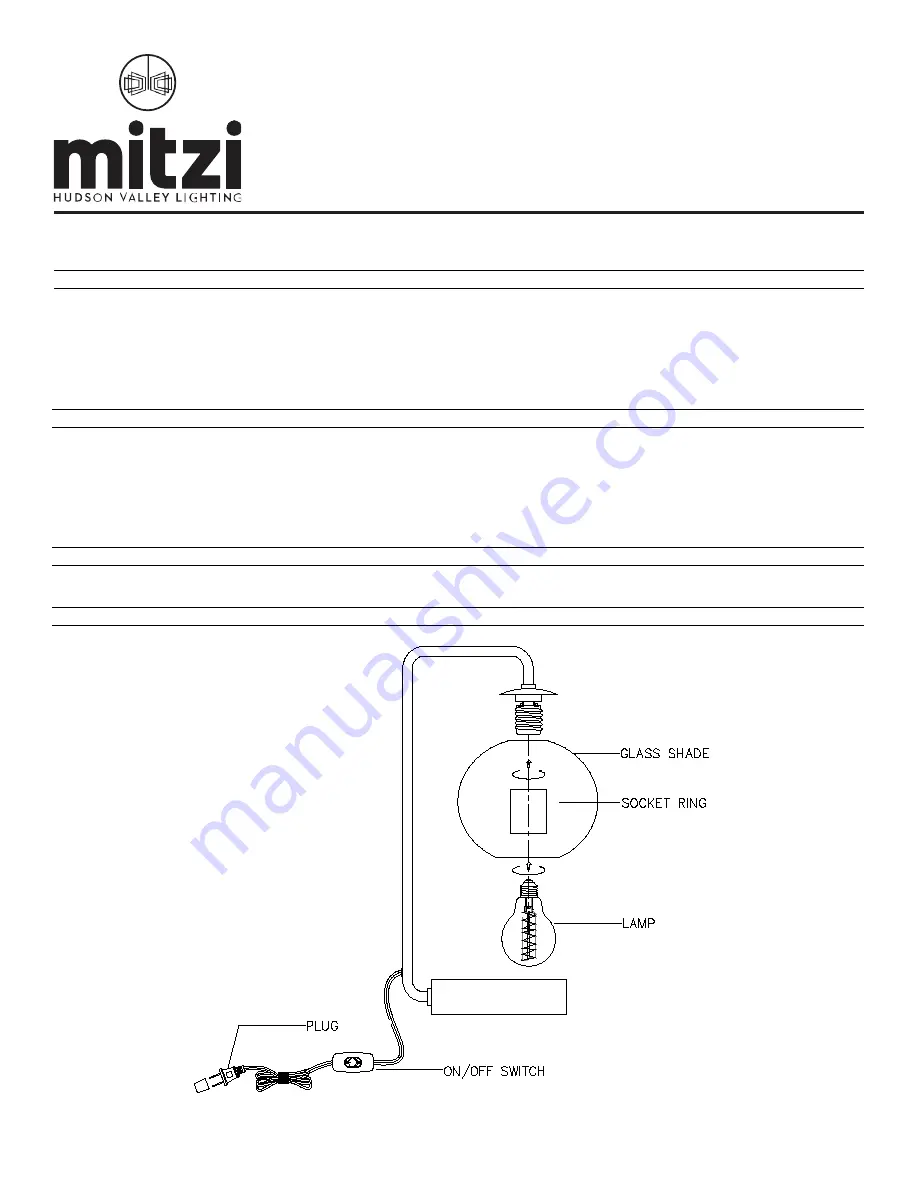 mitzi MARGOT HL280201 Скачать руководство пользователя страница 1