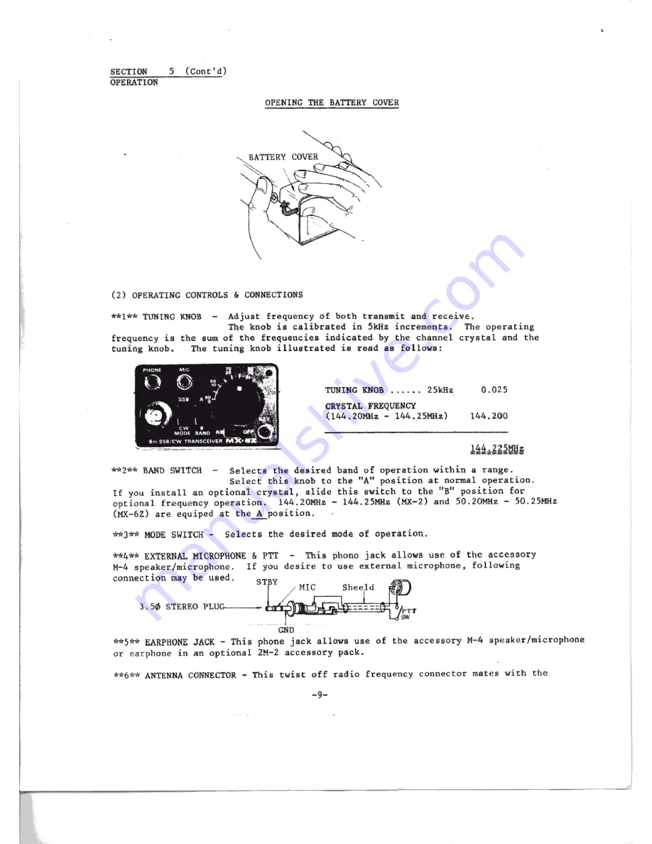 Mizuho MX-2 Operating & Assembly Instruction Download Page 9