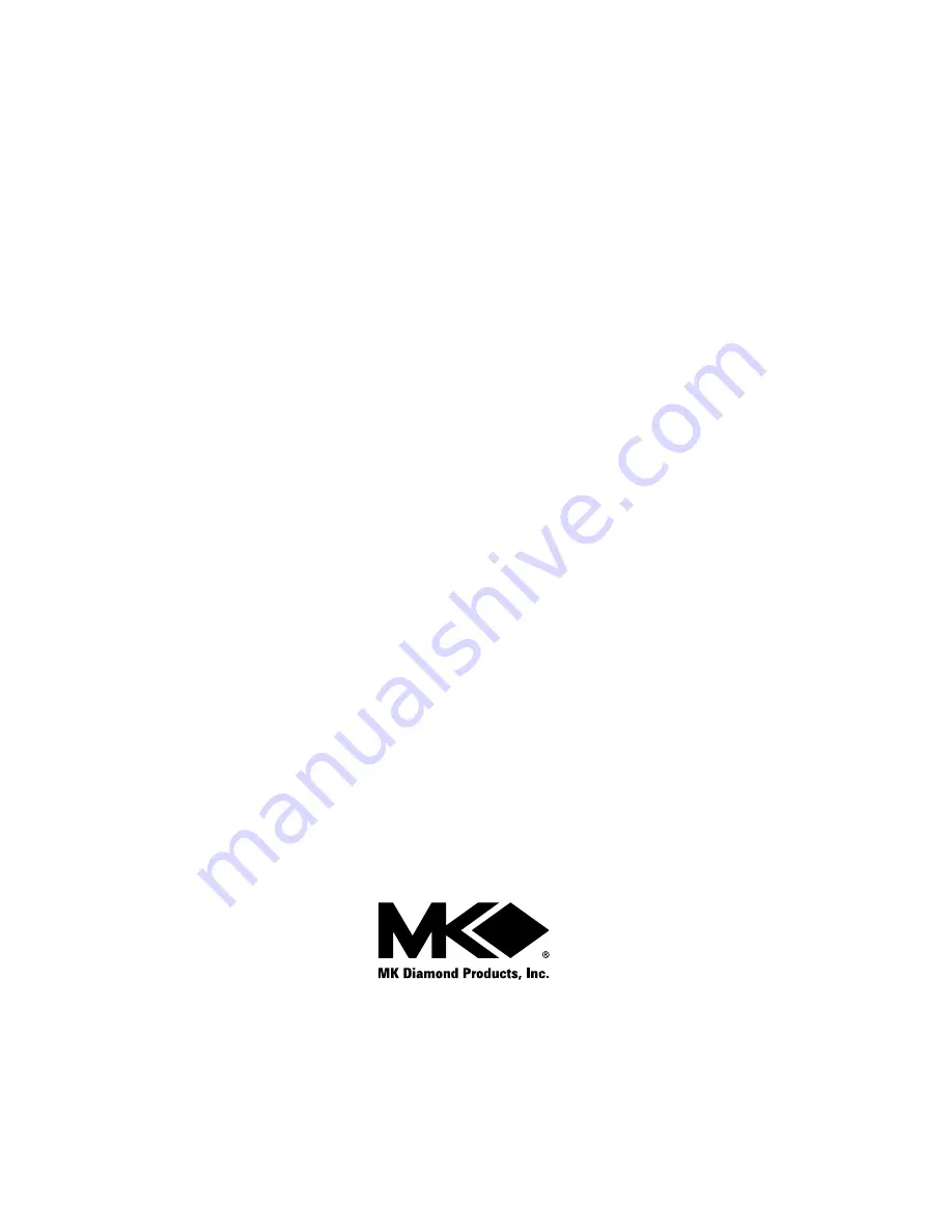 MK Diamond Products 160028 Owner'S Manual & Parts List Download Page 40