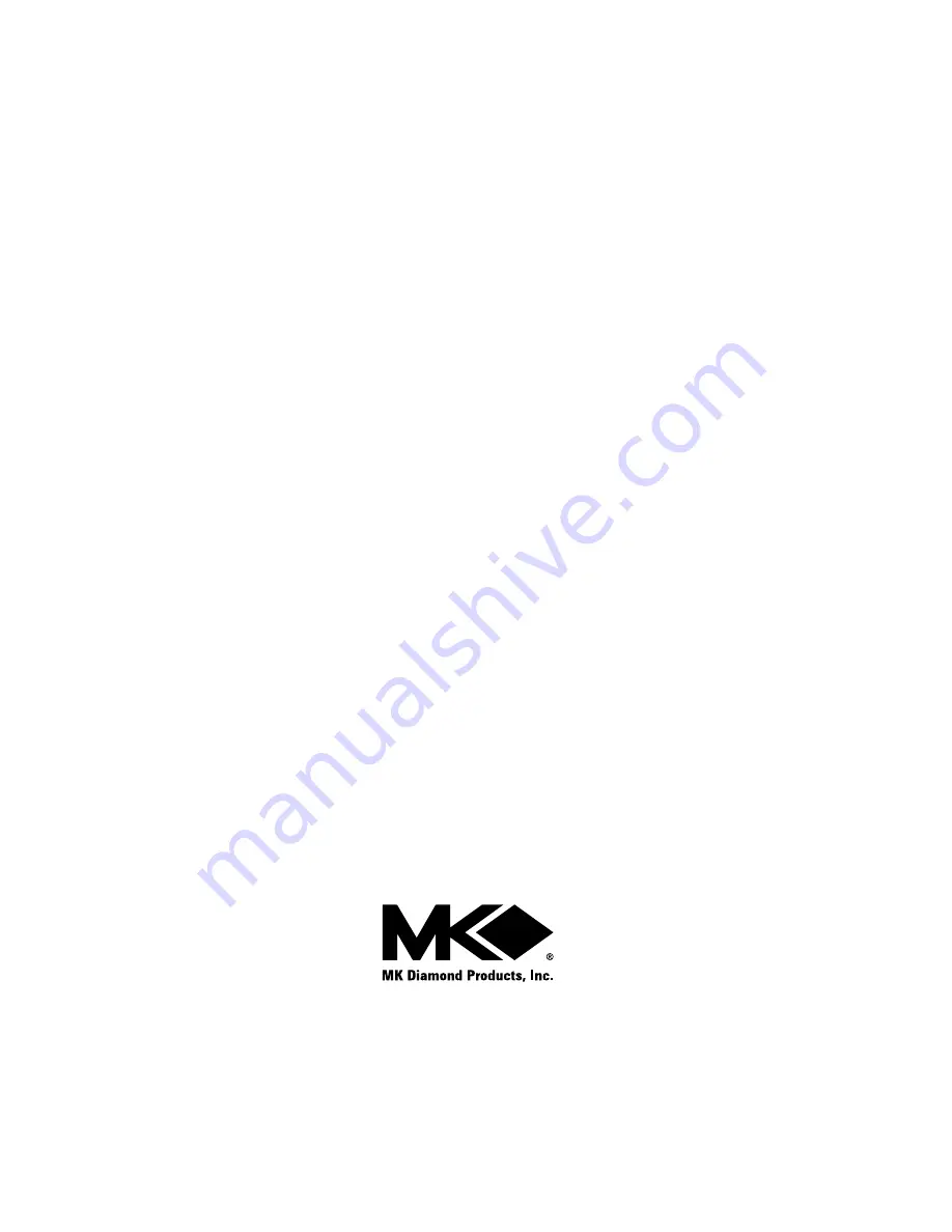 MK Diamond Products MK-100 SERIES Owner'S Manual Download Page 44