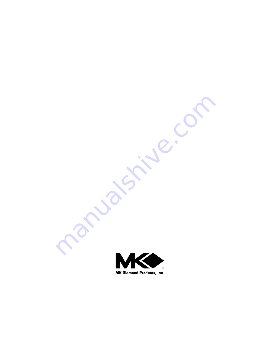 MK Diamond Products MK-101-24 Owner'S Manual Download Page 52