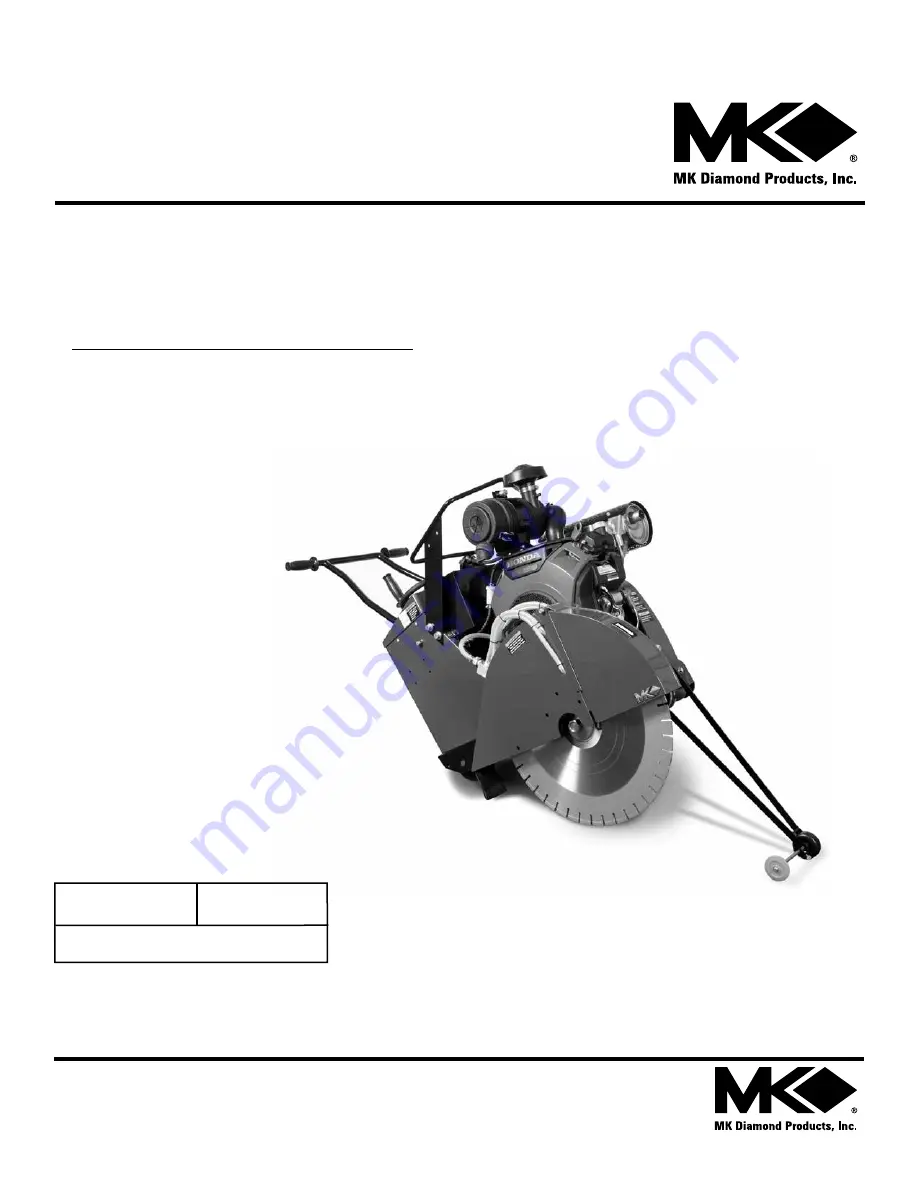 MK Diamond Products MK-2420HSP Owner'S Manual & Operating Instructions Download Page 1