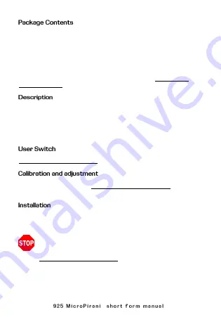 MKS MicroPirani 925 Series Short Form Manual Download Page 2