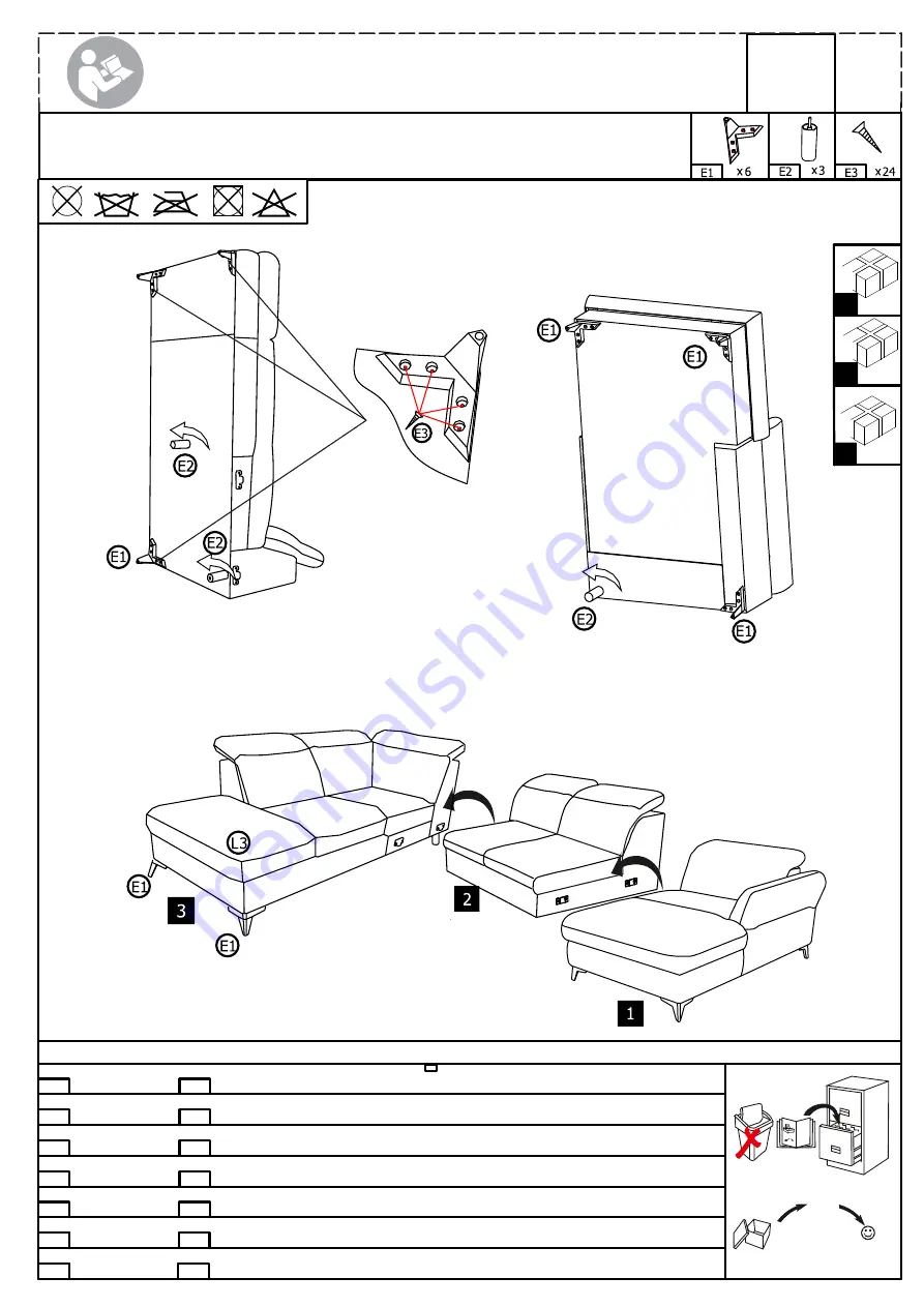 Möbelix Panchito RecBK-2F-OTMBK Assembly Instructions Download Page 3