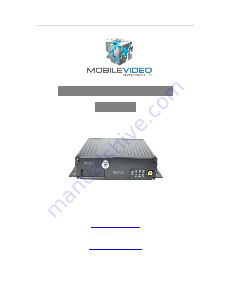 Mobile Video Systems SD4B User Manual Download Page 1