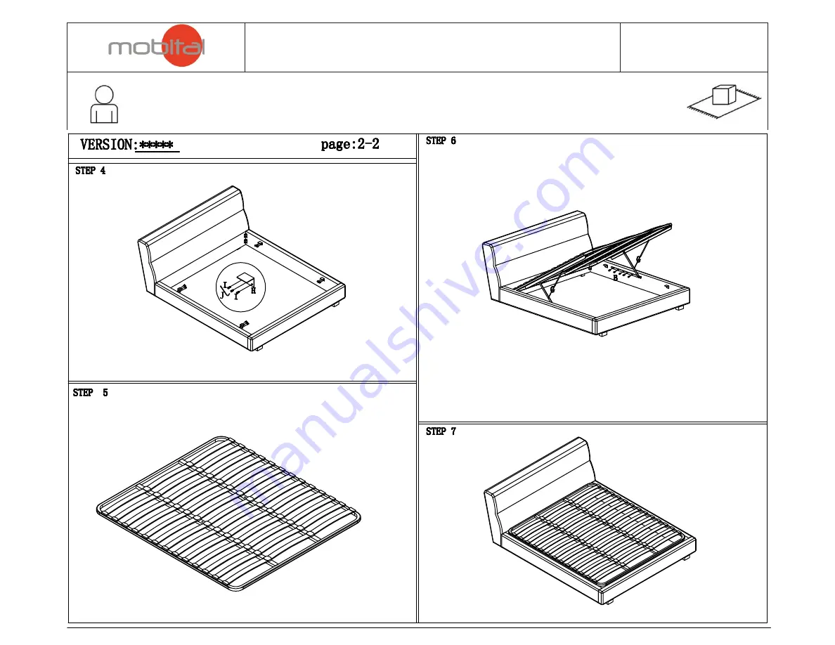 Mobital CHEVALIER STORAGE BED Скачать руководство пользователя страница 2