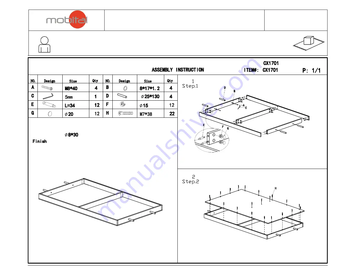 Mobital CHEVALIER STORAGE BED Скачать руководство пользователя страница 3