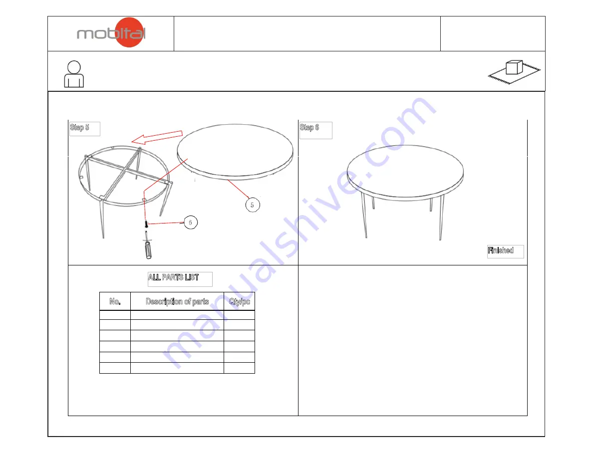 Mobital KAII DINING TABLE Assembly Instructions Download Page 2