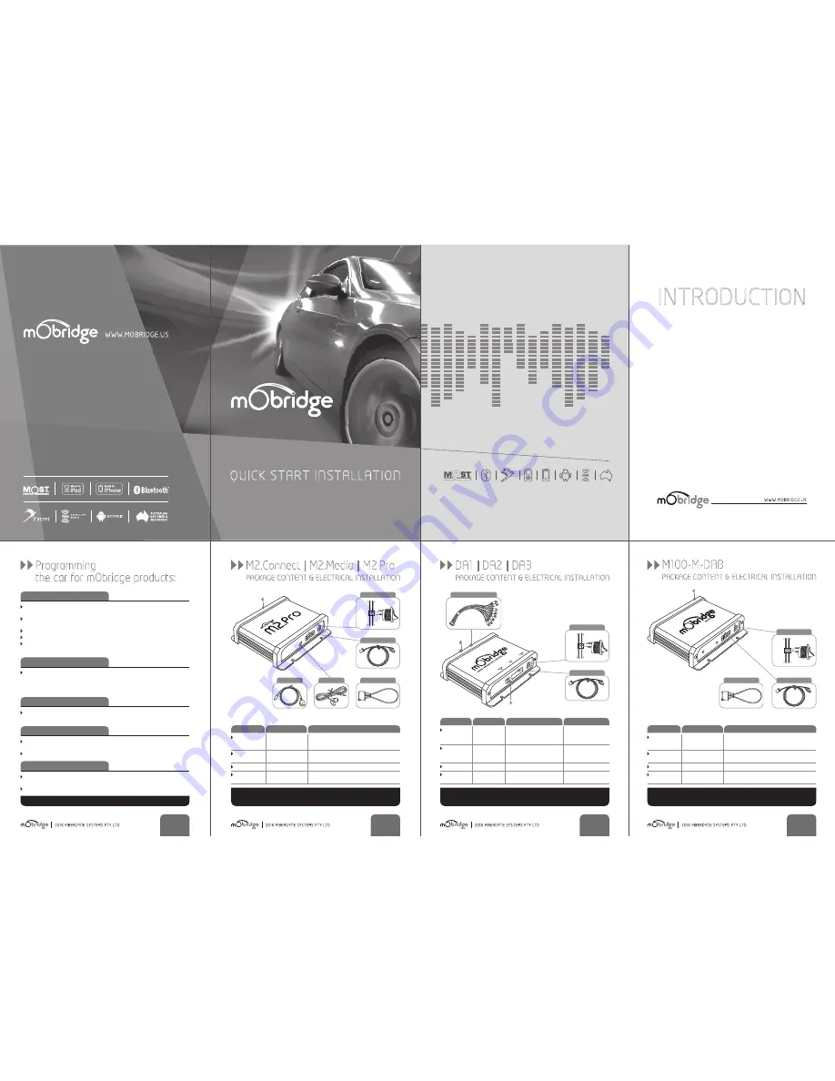 Mobridge DA3 Quick Start Installation Manual Download Page 1