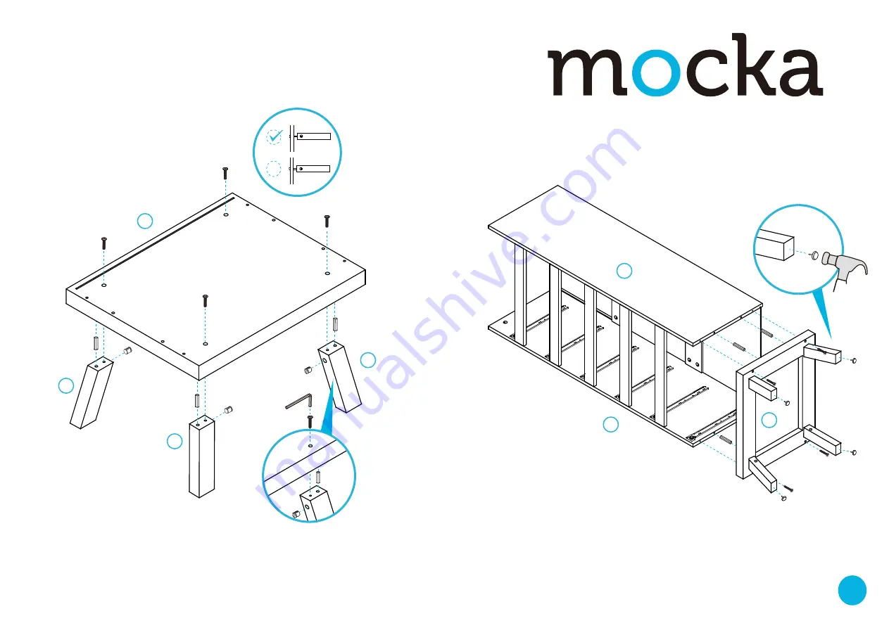 Mocka Addi Six Drawer Slim Assembly Instructions Manual Download Page 5