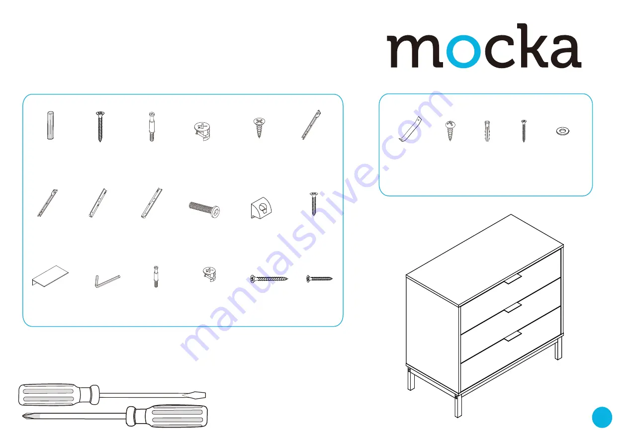 Mocka Jack Three Drawer Assembly Instructions Manual Download Page 1