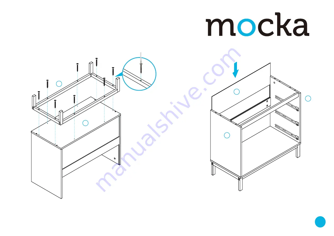 Mocka Jack Three Drawer Assembly Instructions Manual Download Page 5