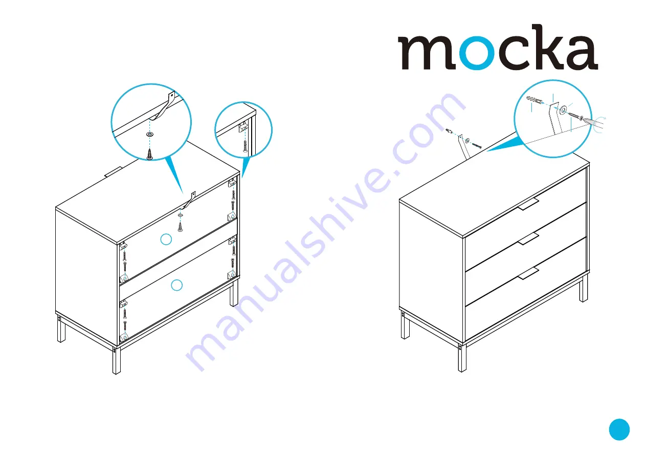 Mocka Jack Three Drawer Assembly Instructions Manual Download Page 10