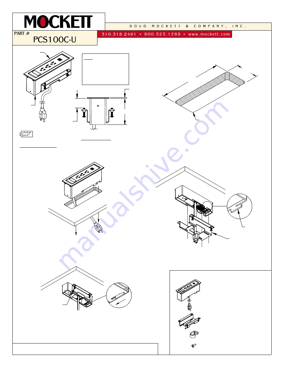 Mockett PCS100C-U Quick Start Manual Download Page 1