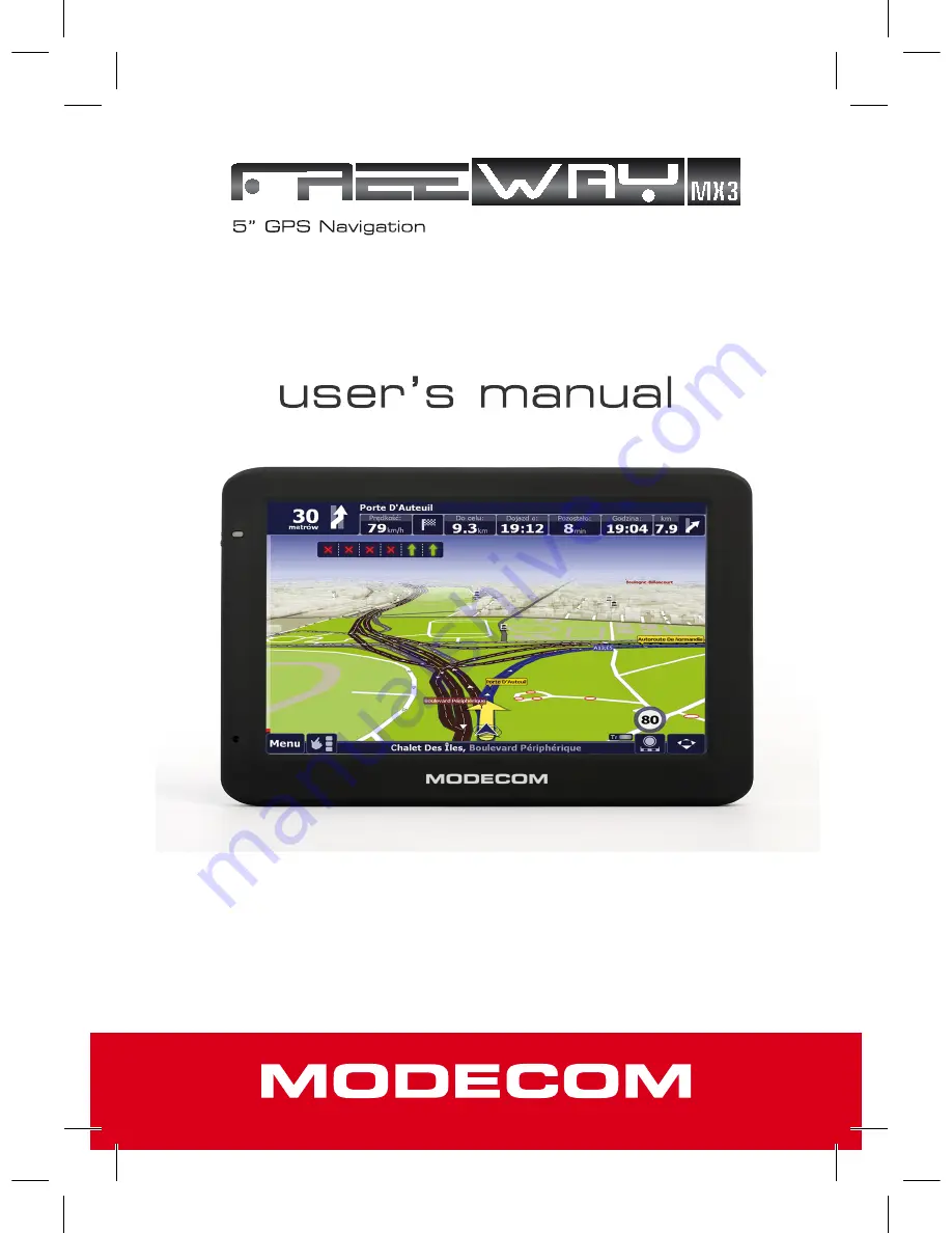 Modecom FreeWay MX3 User Manual Download Page 1