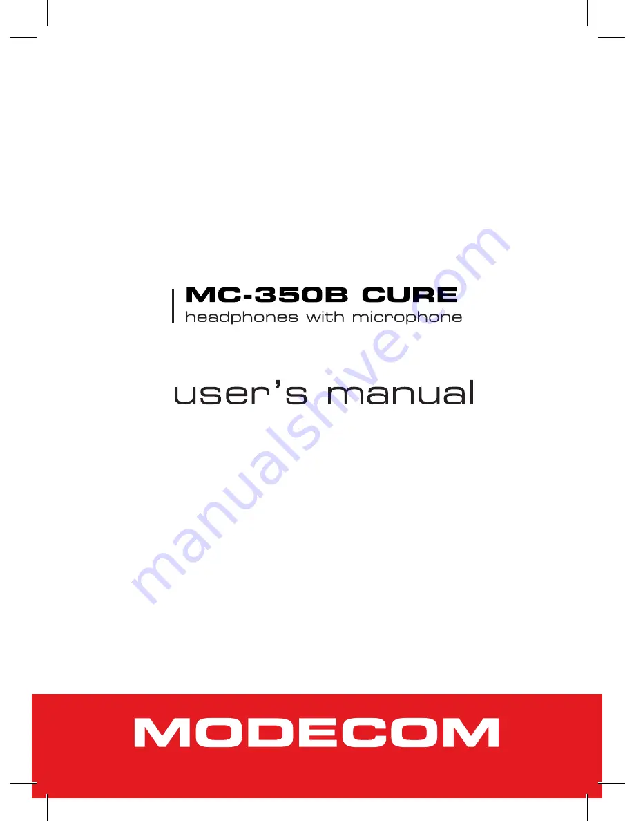 Modecom MC-350B CURE Скачать руководство пользователя страница 1