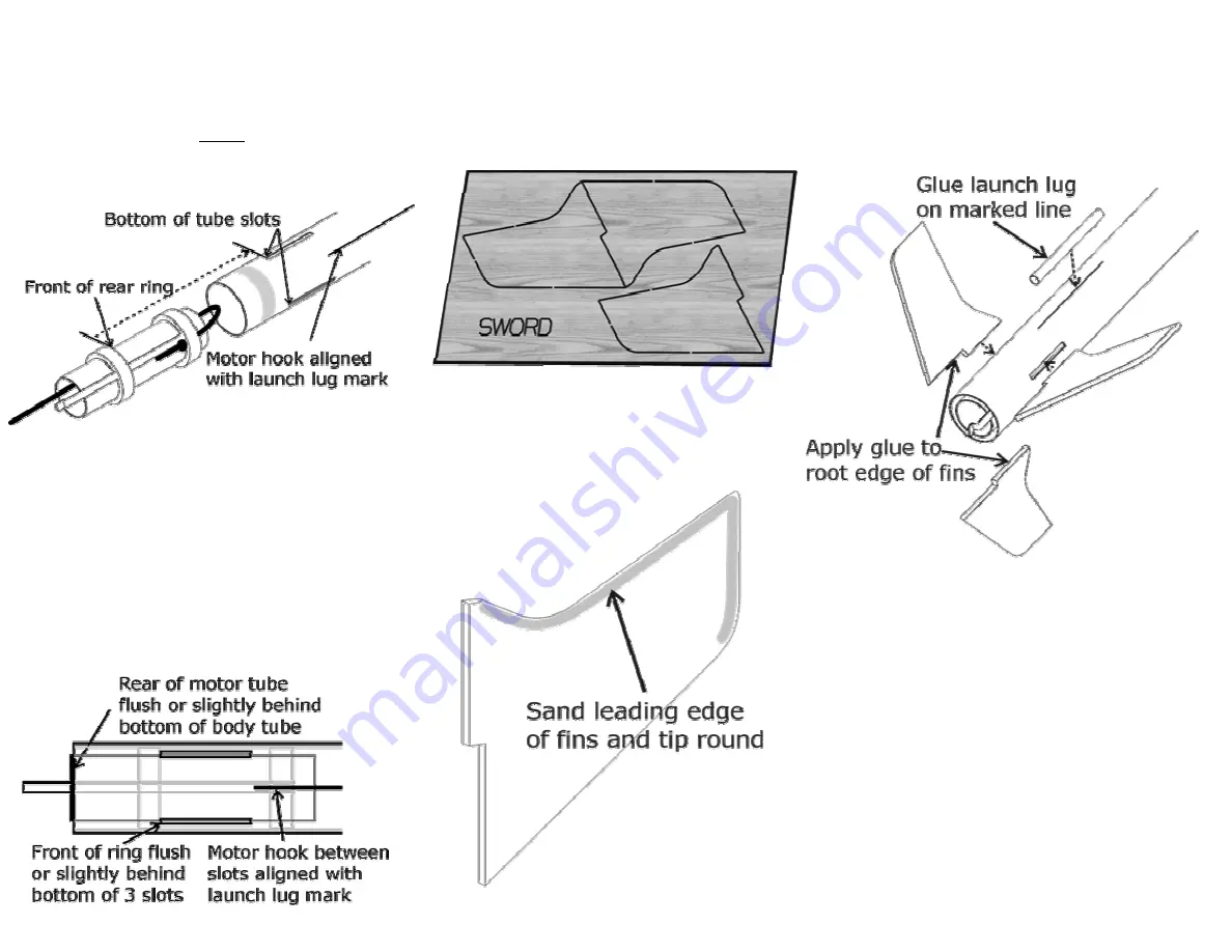 Model Rockets SWORD Assembly Instructions Download Page 2