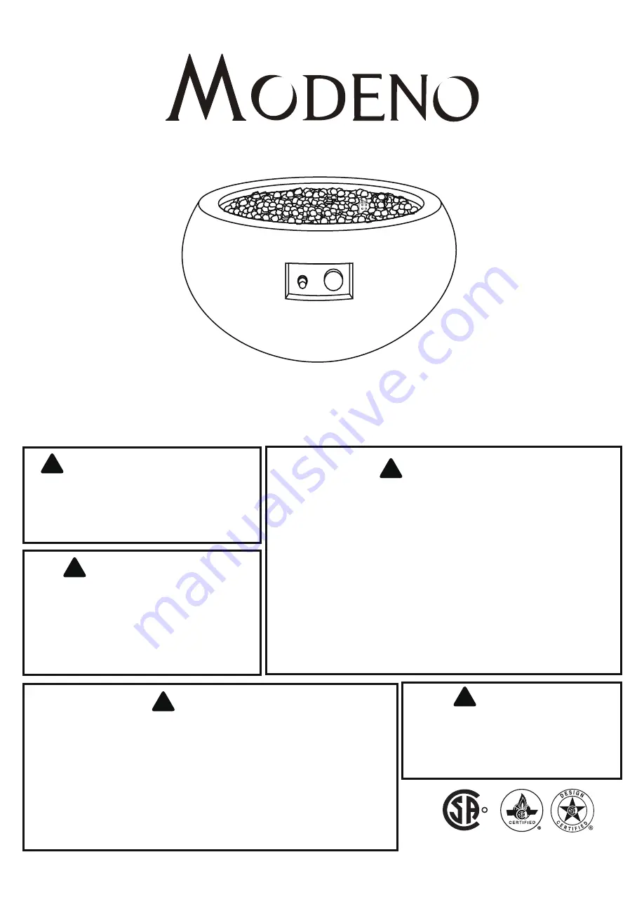 MODENO Newbridge Fire Bowl OFG138NG Скачать руководство пользователя страница 1