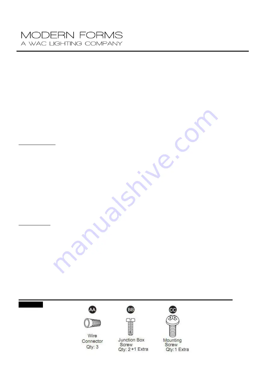 Modern Forms WS-W2216 Скачать руководство пользователя страница 1