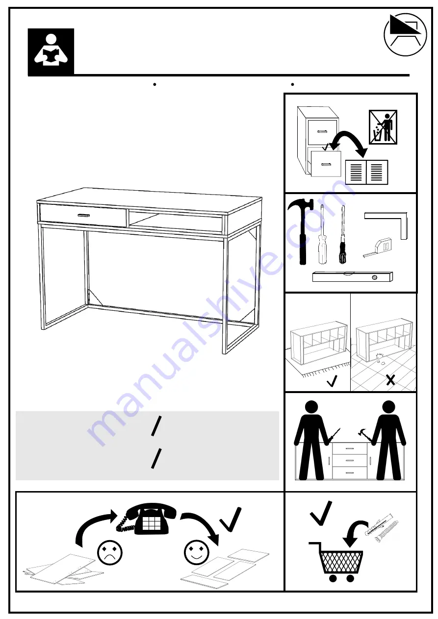 Moderno OLIER BIURKO OL-01-A Assembly Instruction Manual Download Page 1