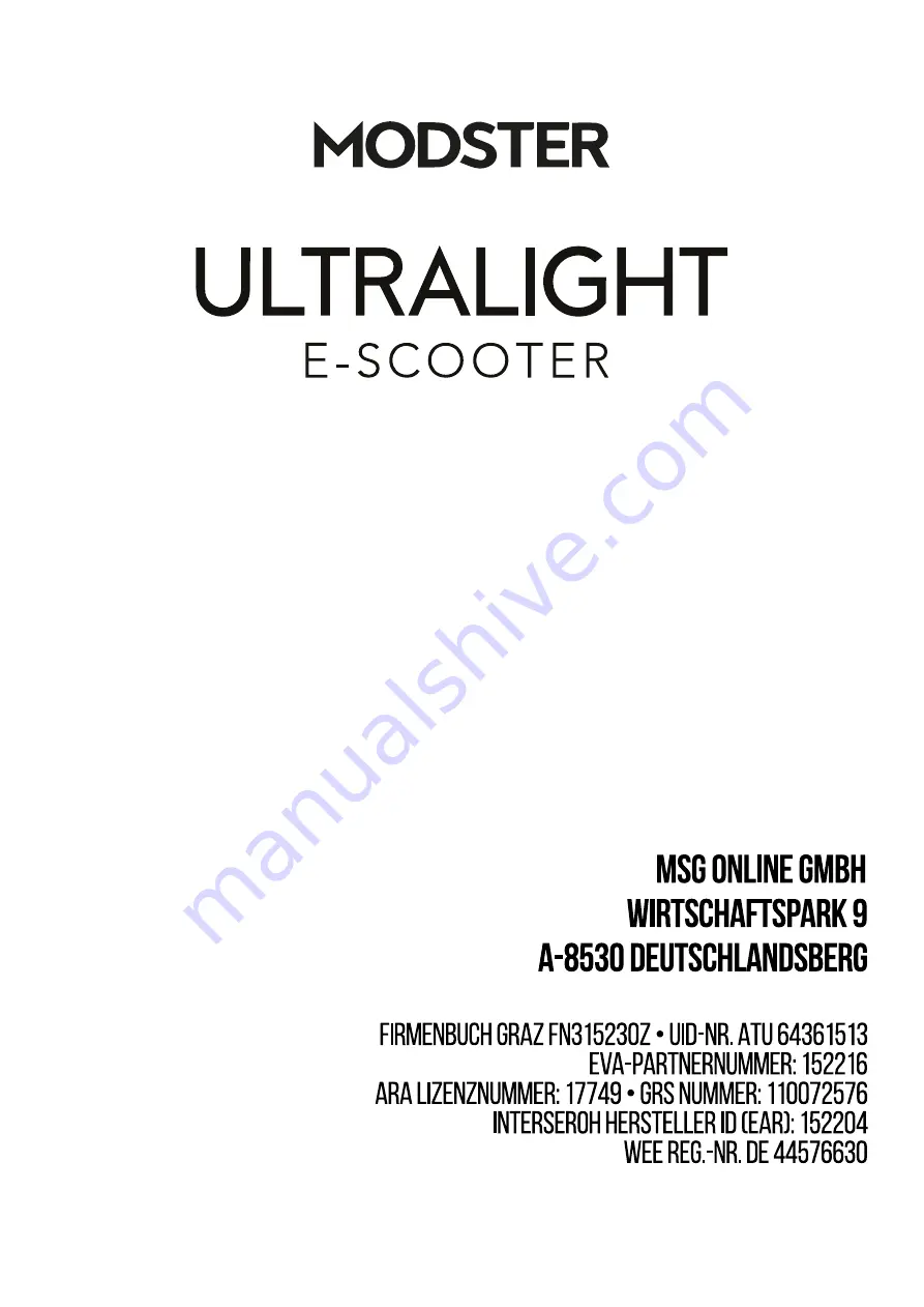 MODSTER ULTRALIGHT User Manual Download Page 24