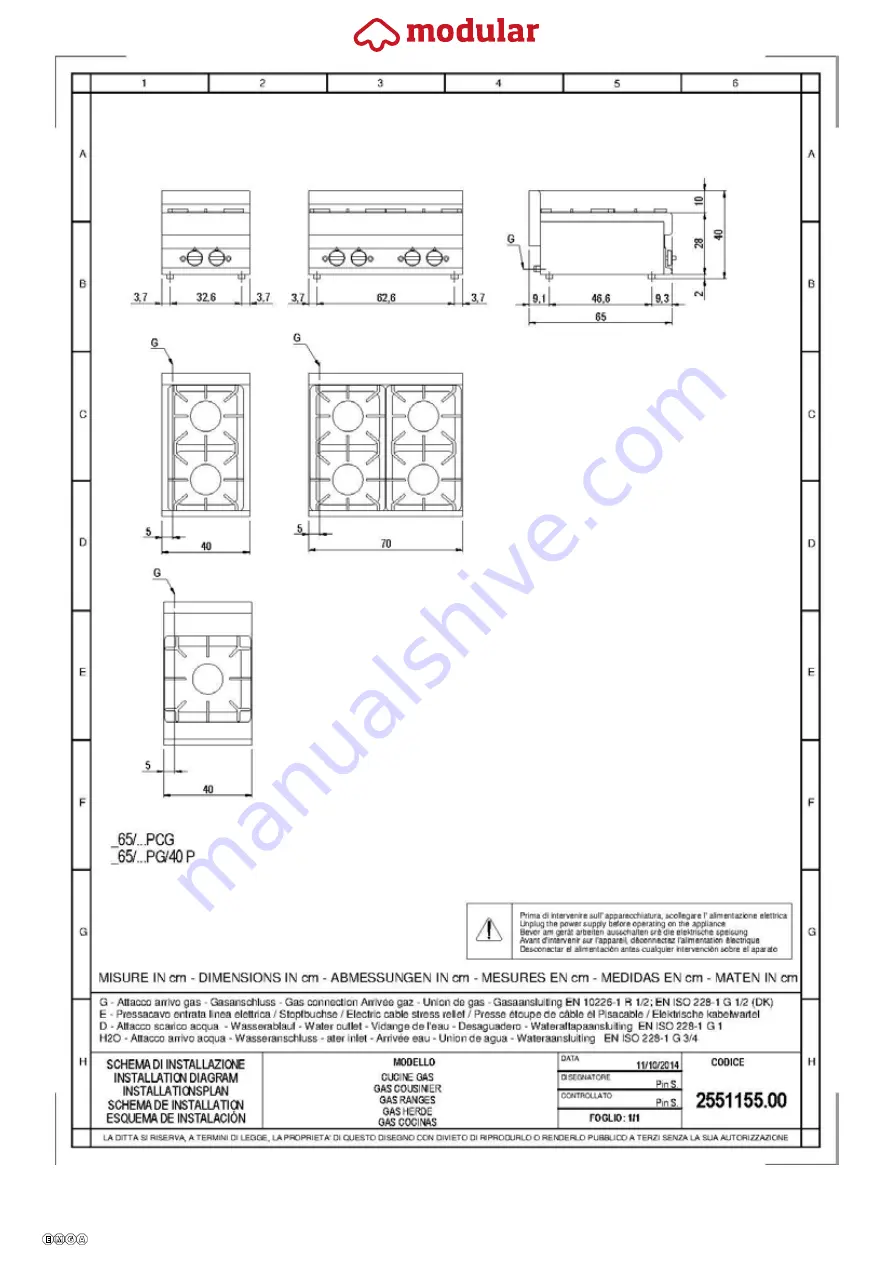 Modular 600-650 Installation, Use And Maintenance Manual Download Page 72